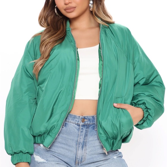 Green puffer jacket - Picture 2 of 2